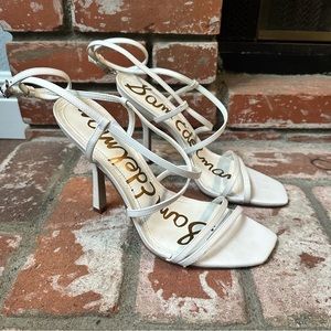 Sam Edelman Leeanne Sandal White Strappy High Heel Women's Size 10